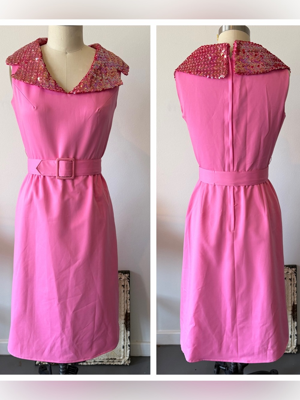 Vintage Coco California Pink Sequin Dress